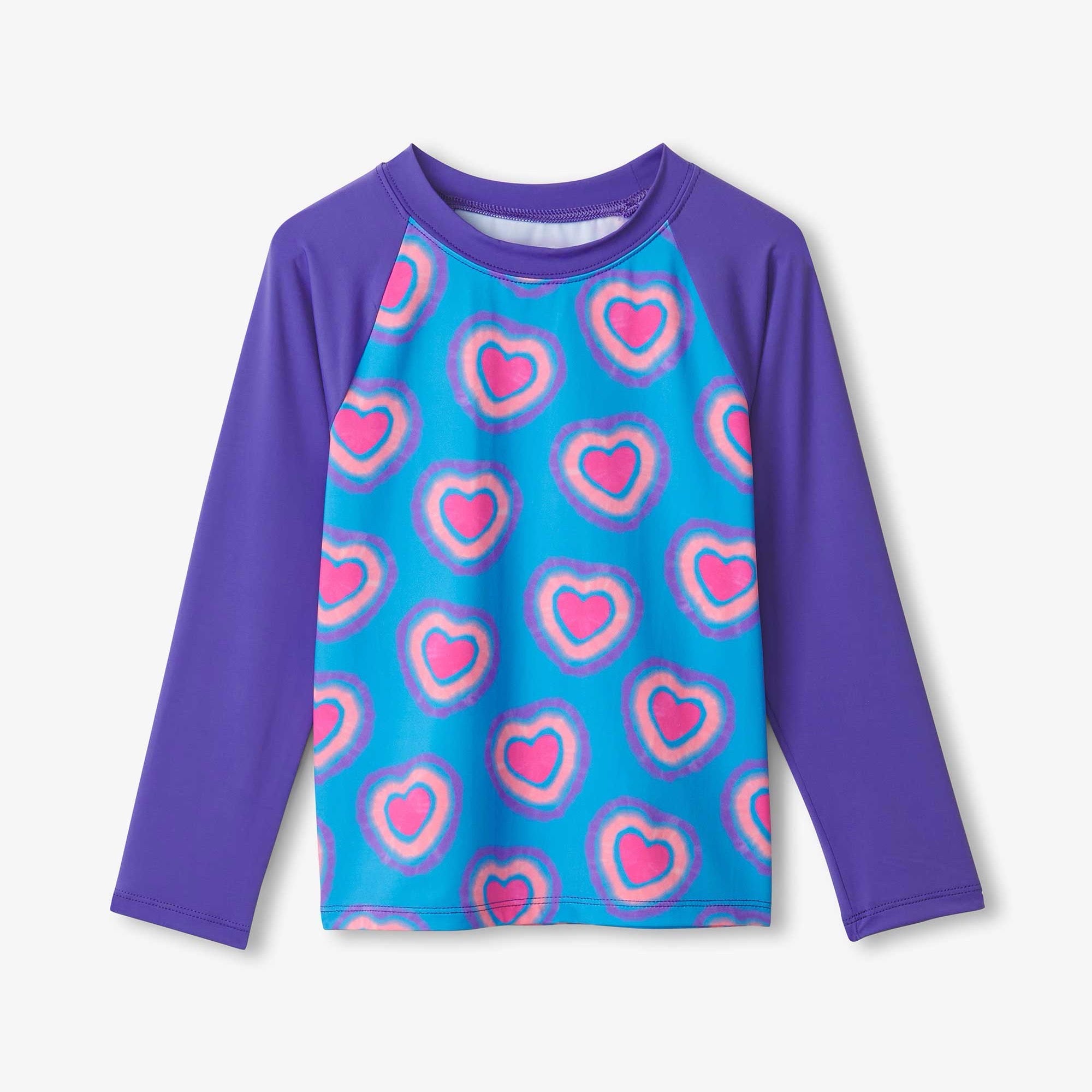 Hatley Glowing Hearts Ls Rash Vest S25ghk1784 Clothing 6YRS / Purple,8YRS / Purple,10YRS / Purple