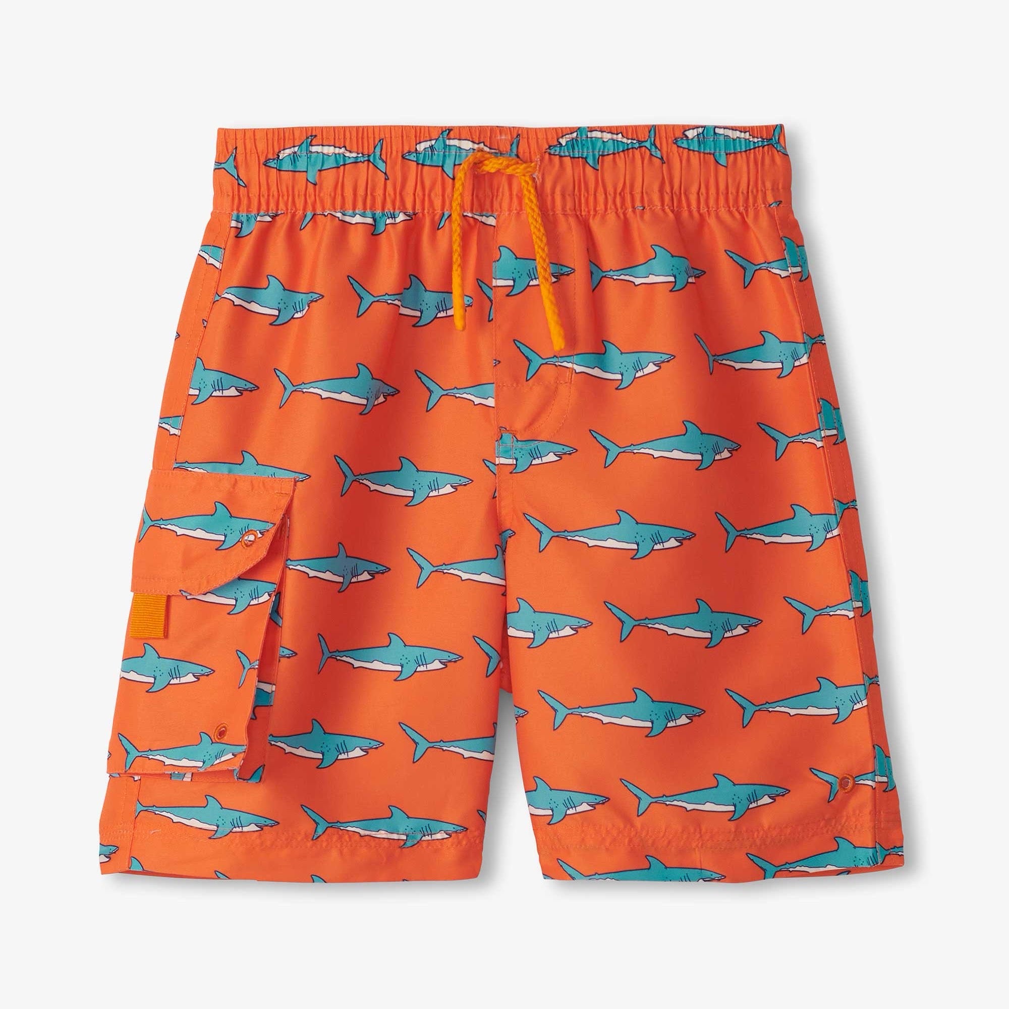 Hatley Shark Tank Swim Shorts S25stk1820 Clothing 4YRS / Orange,5YRS / Orange,6YRS / Orange,7YRS / Orange,8YRS / Orange