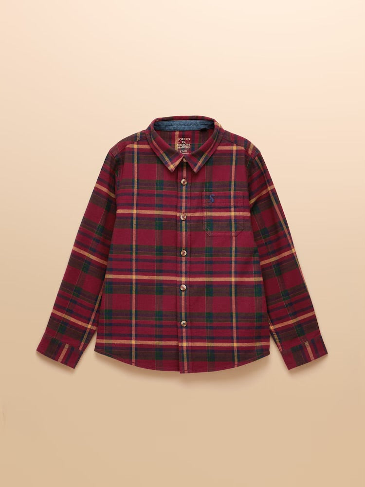 Joules Boys Navy Check Flannel Shirt Port Check Clothing 4YRS / Port,5YRS / Port,6YRS / Port,8YRS / Port,10YRS / Port,12YRS / Port