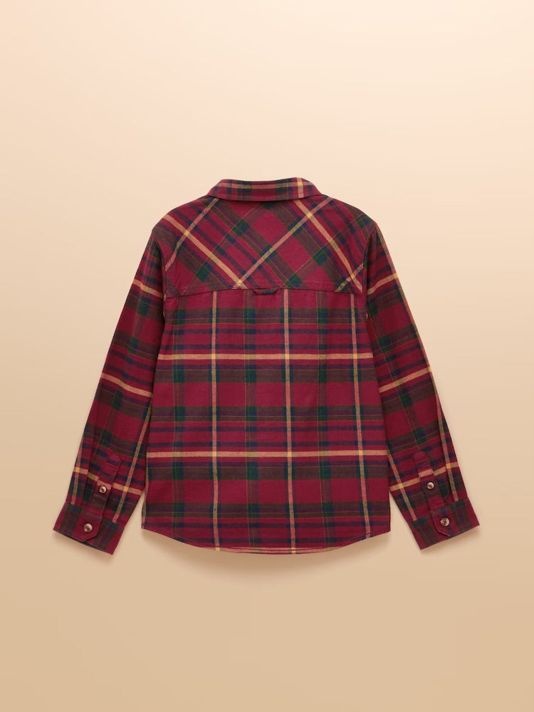 Joules Boys Navy Check Flannel Shirt Port Check Clothing 4YRS / Port,5YRS / Port,6YRS / Port,8YRS / Port,10YRS / Port,12YRS / Port