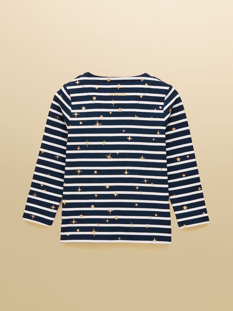 Joules Girls Harbour T-Shirt Navy Stripe Star Clothing 5YRS / Navy,6YRS / Navy,8YRS / Navy,10YRS / Navy,12YRS / Navy