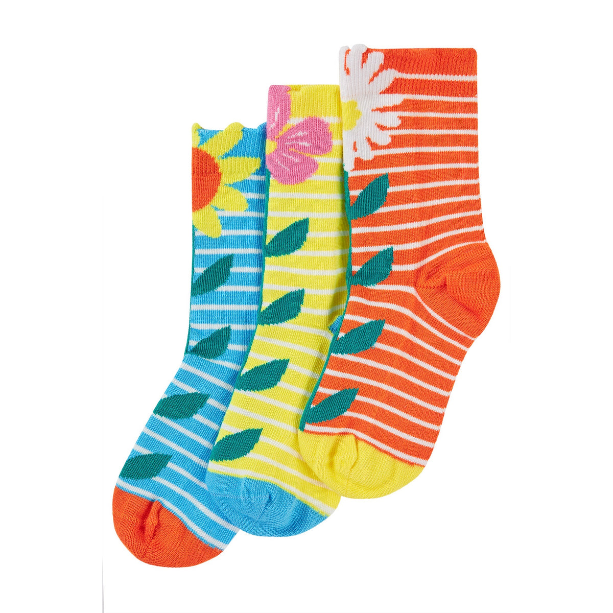 Frugi 3 Pack Socks Me9z5 Echinacea Clothing UK3-5 ADULT / Multi,UK6-8 / Multi,UK9-12 / Multi,UK13-2 / Multi