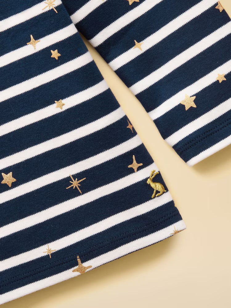 Joules Girls Harbour T-Shirt Navy Stripe Star Clothing 5YRS / Navy,6YRS / Navy,8YRS / Navy,10YRS / Navy,12YRS / Navy