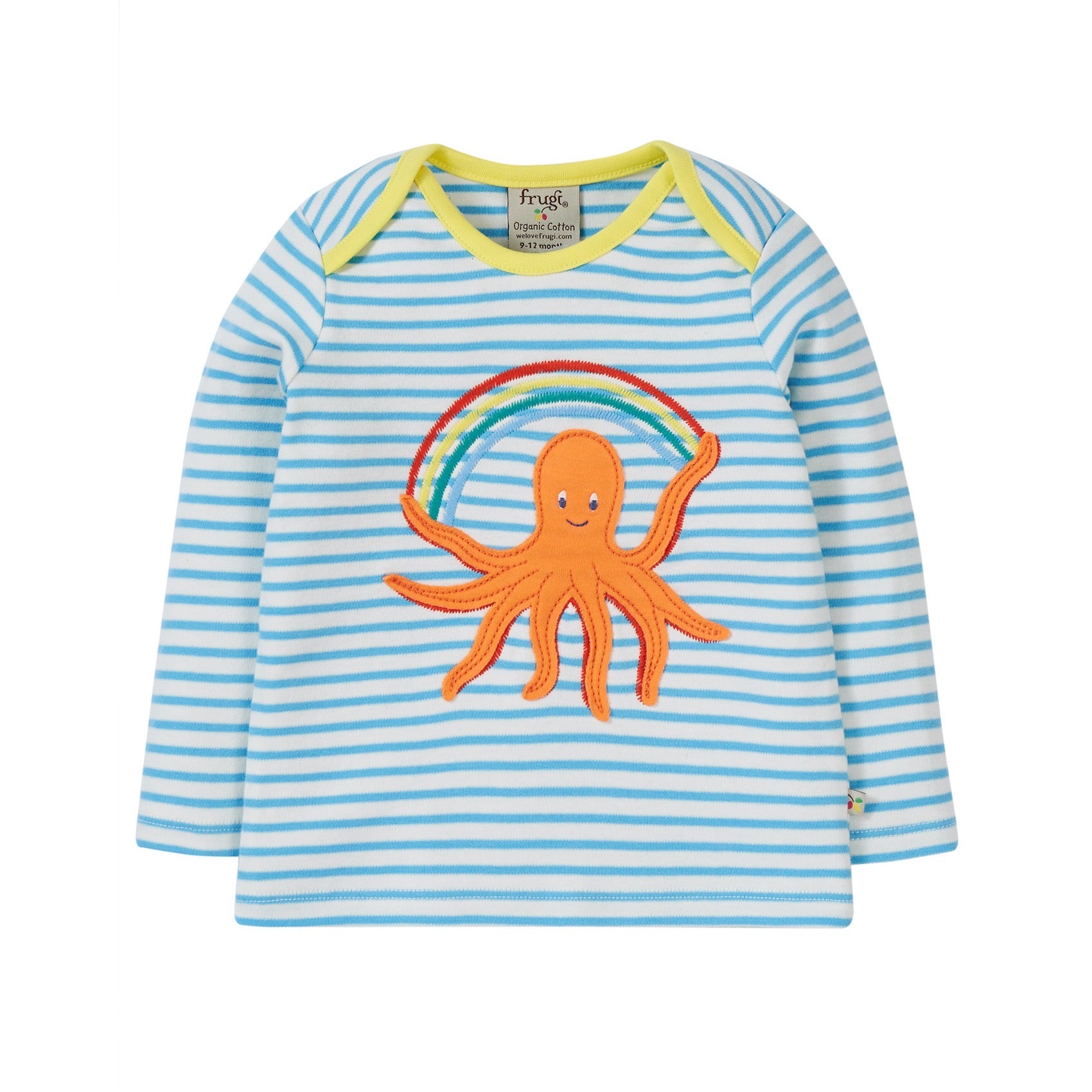 Frugi Bobby Infant T-Shirt Kf7ys Octopus Clothing 3-6M / Blue,6-9M / Blue,9-12M / Blue,12-18M / Blue