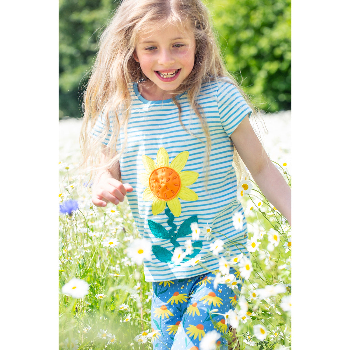 Frugi Libby Leggings Lk3z4 Echinacea Clothing 2-3YRS / Blue,3-4YRS / Blue,4-5YRS / Blue,5-6YRS / Blue,6-7YRS / Blue,7-8YRS / Blue,8-9YRS / Blue,9-10YRS / Blue