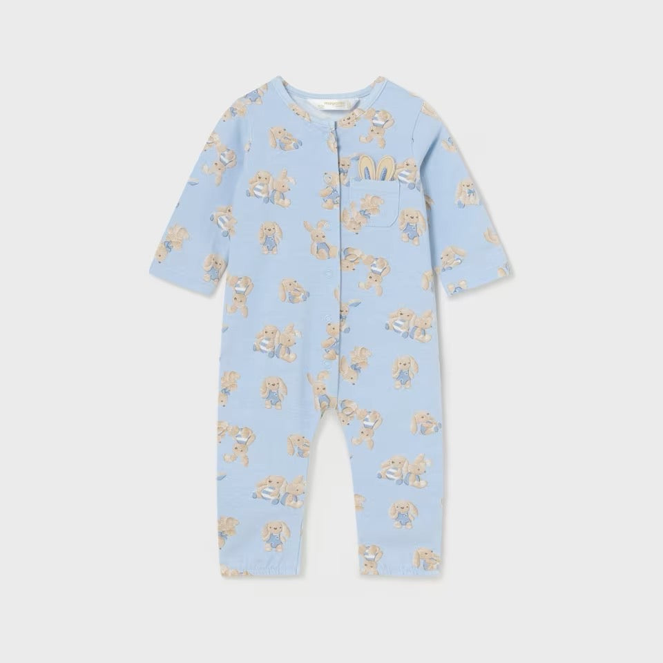 Mayoral Baby Boys Bunny Sleepsuit 1707 Blue Clothing 0-1M / Blue,1-2M / Blue,2-4M / Blue,4-6M / Blue,6-9M / Blue