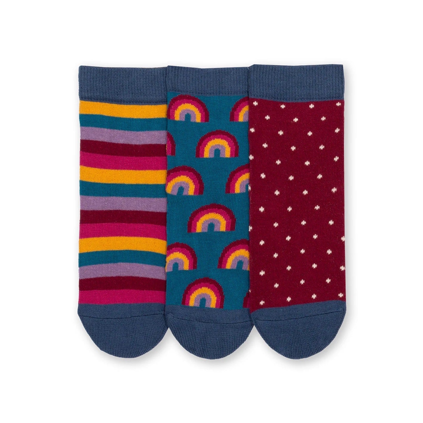 Kite 3 Pack Rainbow Socks 7958 Aw24 Clothing 0-6M / Multi,6-12M / Multi,1-2YRS / Multi,UK6-8 / Multi