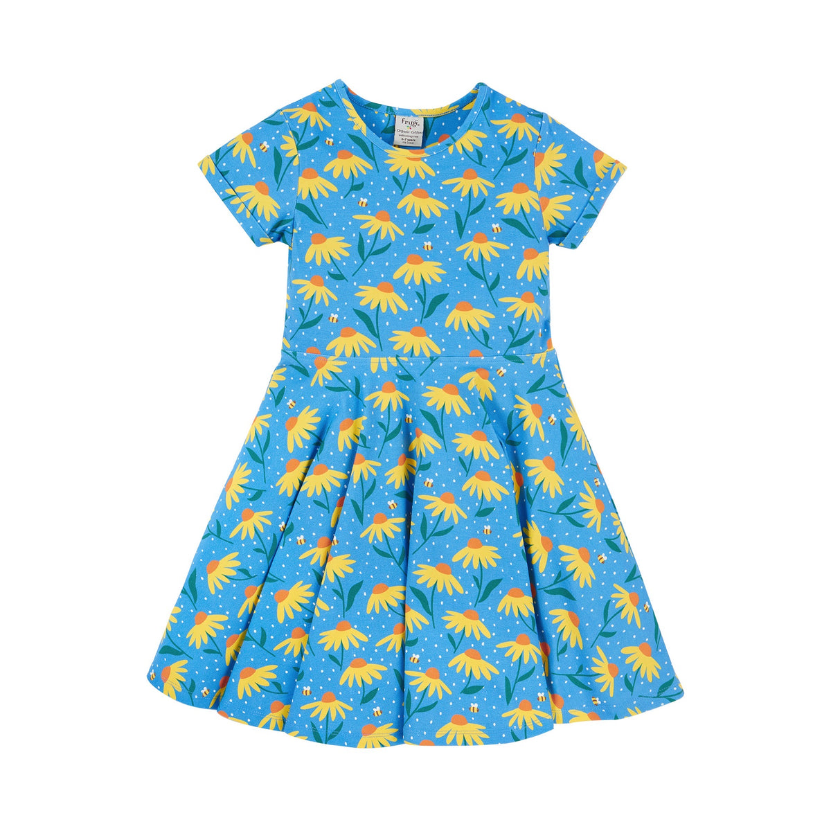 Frugi Spring Skater Dress Mm2z4 Echinacea Clothing 2-3YRS / Blue,3-4YRS / Blue,4-5YRS / Blue,5-6YRS / Blue,6-7YRS / Blue,7-8YRS / Blue,8-9YRS / Blue,9-10YRS / Blue