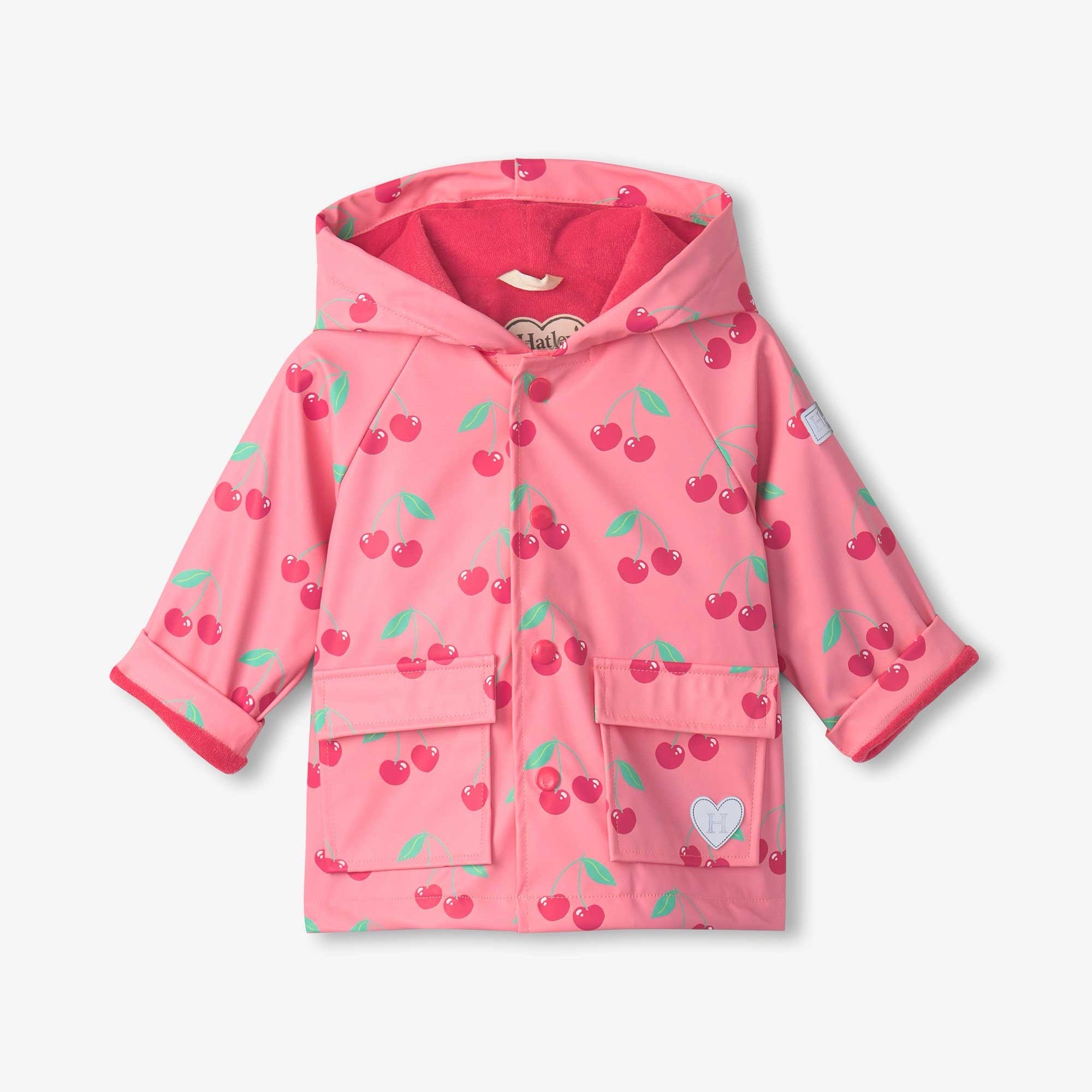 Hatley Cherries Pre School Raincoat S25pct1317 Clothing 12/18M / Pink,18/24M / Pink,2YRS / Pink,3YRS / Pink,4YRS / Pink,5YRS / Pink,6YRS / Pink