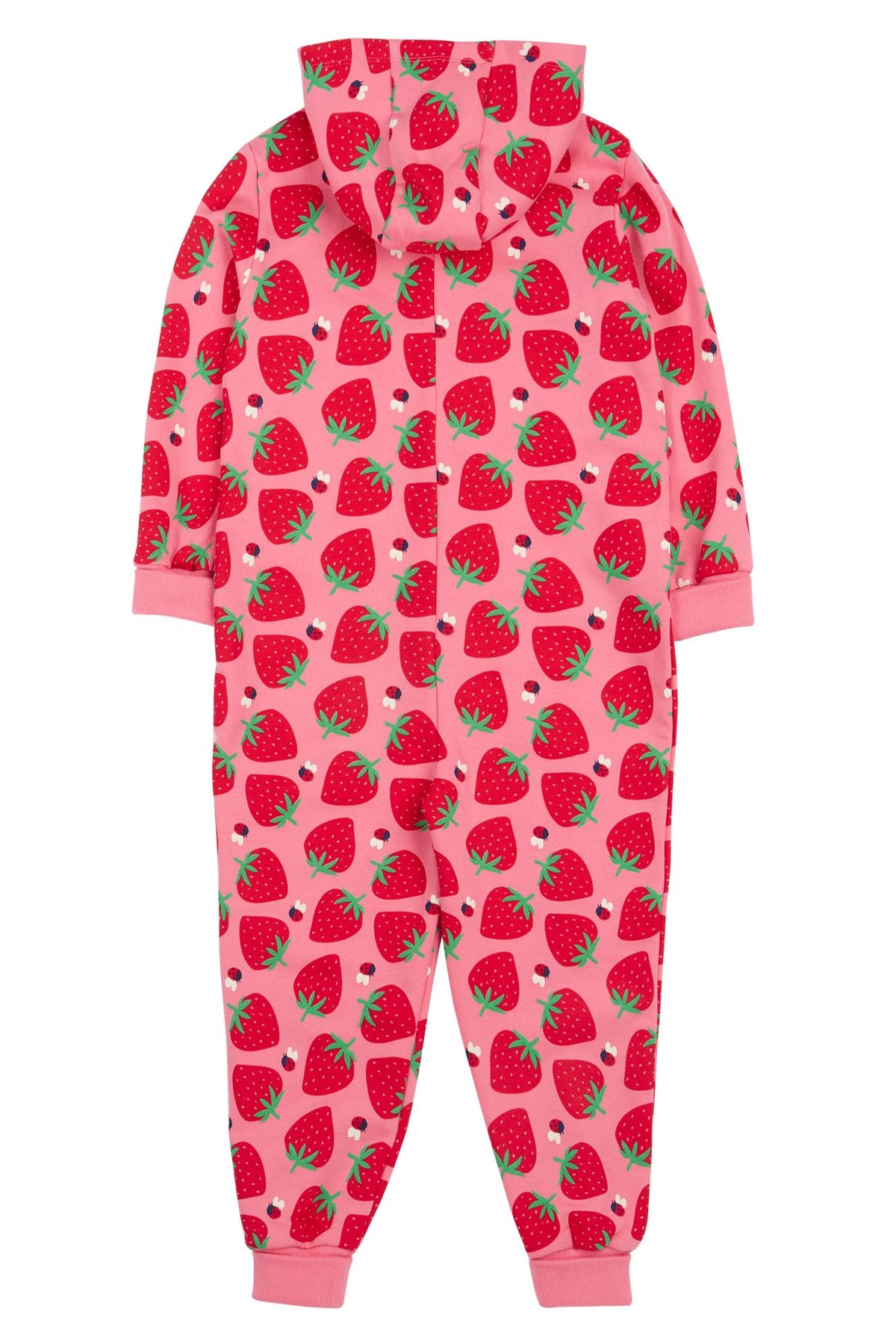 Frugi Big Snugglesuit Strawberry Pals Clothing 5-6YRS / Pink,6-7YRS / Pink,7-8YRS / Pink