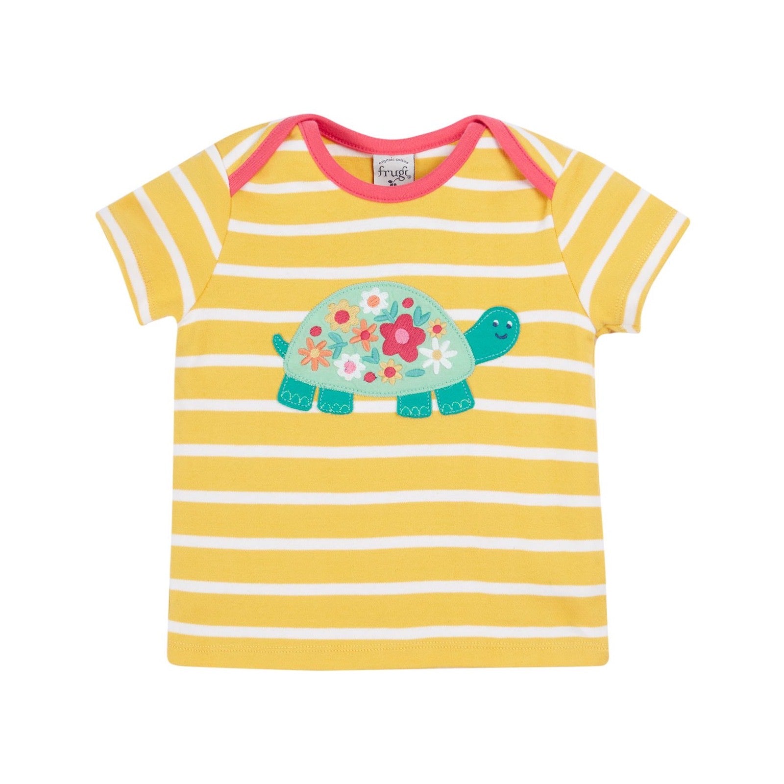 Frugi Bobster Infant T-Shirt Yellow Stripe Tortoise Clothing 3-6M / Yellow,6-9M / Yellow,9-12M / Yellow,12-18M / Yellow