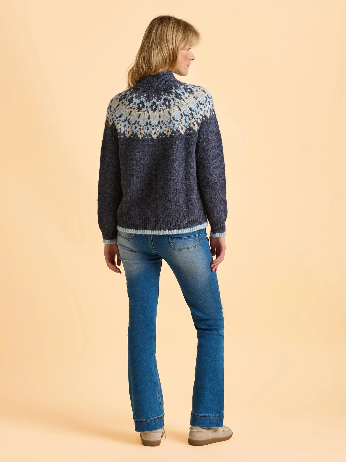 Brakeburn Womens Windswept Fairisle Jumper Blue Clothing UK8 / Blue,UK10 / Blue,UK12 / Blue,UK14 / Blue,UK16 / Blue