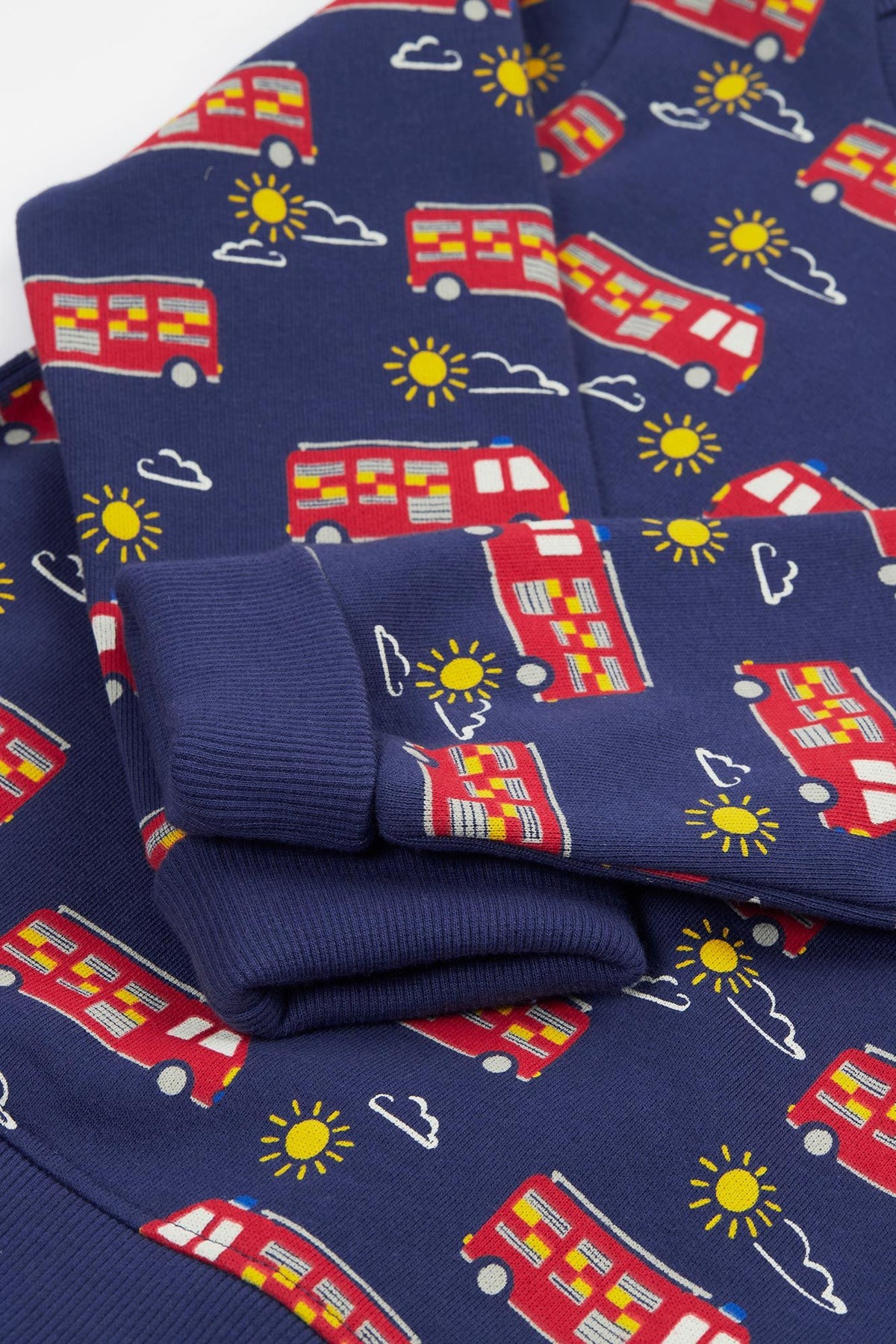 Frugi Easy On Infant Sweatshirt Fire Engine Clothing 3-6M / Navy,6-9M / Navy,9-12M / Navy,12-18M / Navy,18-24M / Navy