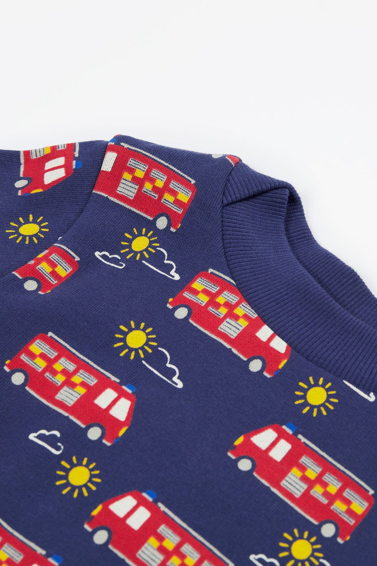 Frugi Easy On Kids Sweatshirt Fire Engine Clothing 2-3YRS / Navy,3-4YRS / Navy,4-5YRS / Navy,5-6YRS / Navy,6-7YRS / Navy