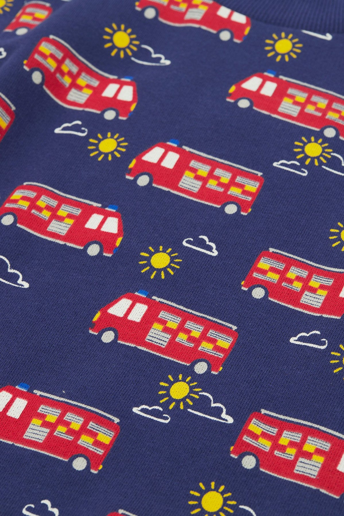 Frugi Easy On Infant Sweatshirt Fire Engine Clothing 3-6M / Navy,6-9M / Navy,9-12M / Navy,12-18M / Navy,18-24M / Navy