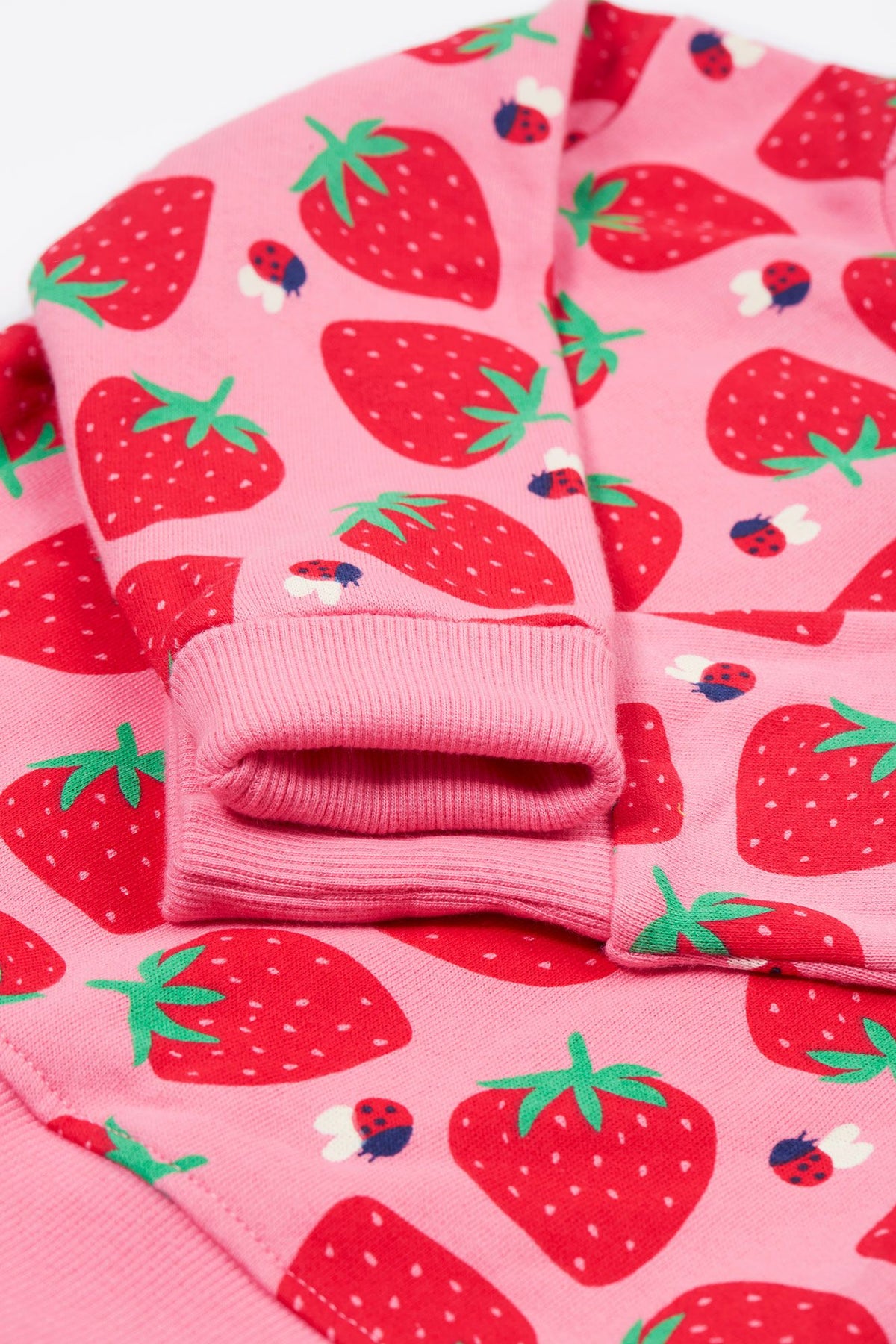 Frugi Easy On Infant Sweatshirt Strawberry Pals Clothing 6-9M / Pink,9-12M / Pink,12-18M / Pink,18-24M / Pink,2-3YRS / Pink,3-4YRS / Pink,4-5YRS / Pink
