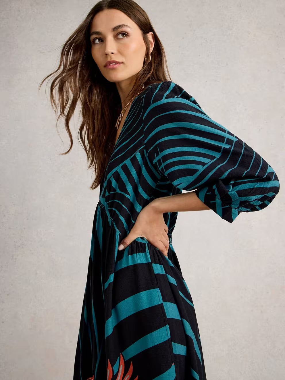 White Stuff Womens Lucy Midi Dress 444737 Multi Clothing UK8 / Multi,UK10 / Multi,UK12 / Multi,UK14 / Multi,UK16 / Multi