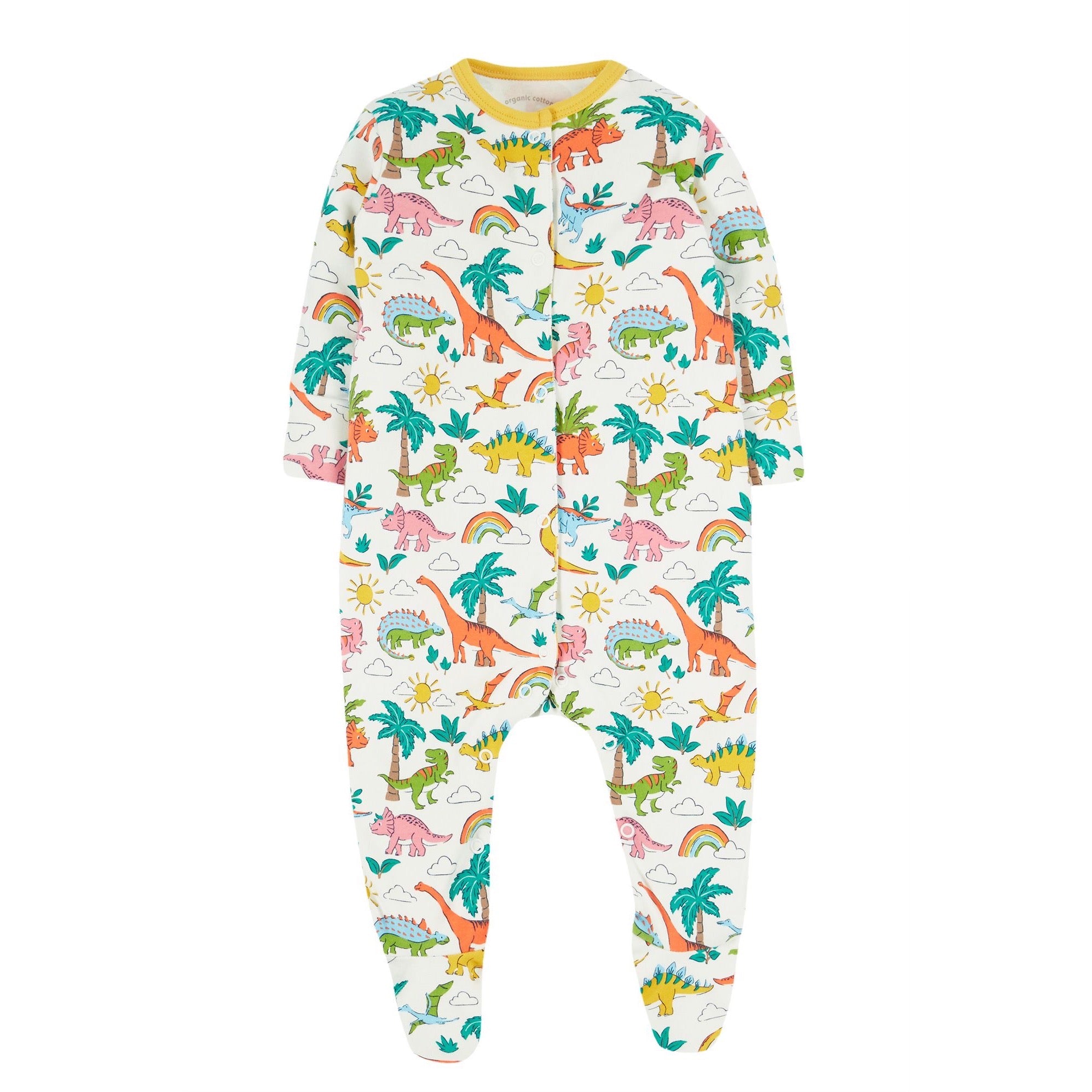 Frugi Lovely Babygrow Dinoland 500078S5dila Clothing NEWBORN / Multi,0-3M / Multi,3-6M / Multi,6-9M / Multi