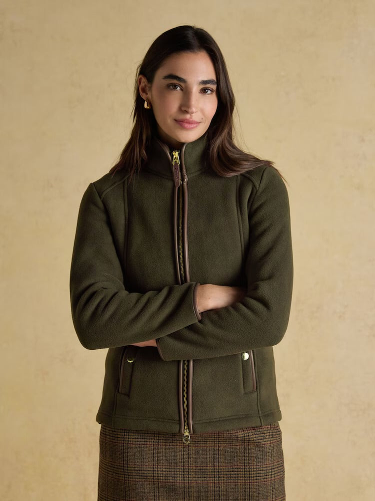 Joules Womens Heritage Zip Fleece F2366518 Khaki Clothing UK12 / Khaki,UK14 / Khaki,UK16 / Khaki,UK18 / Khaki
