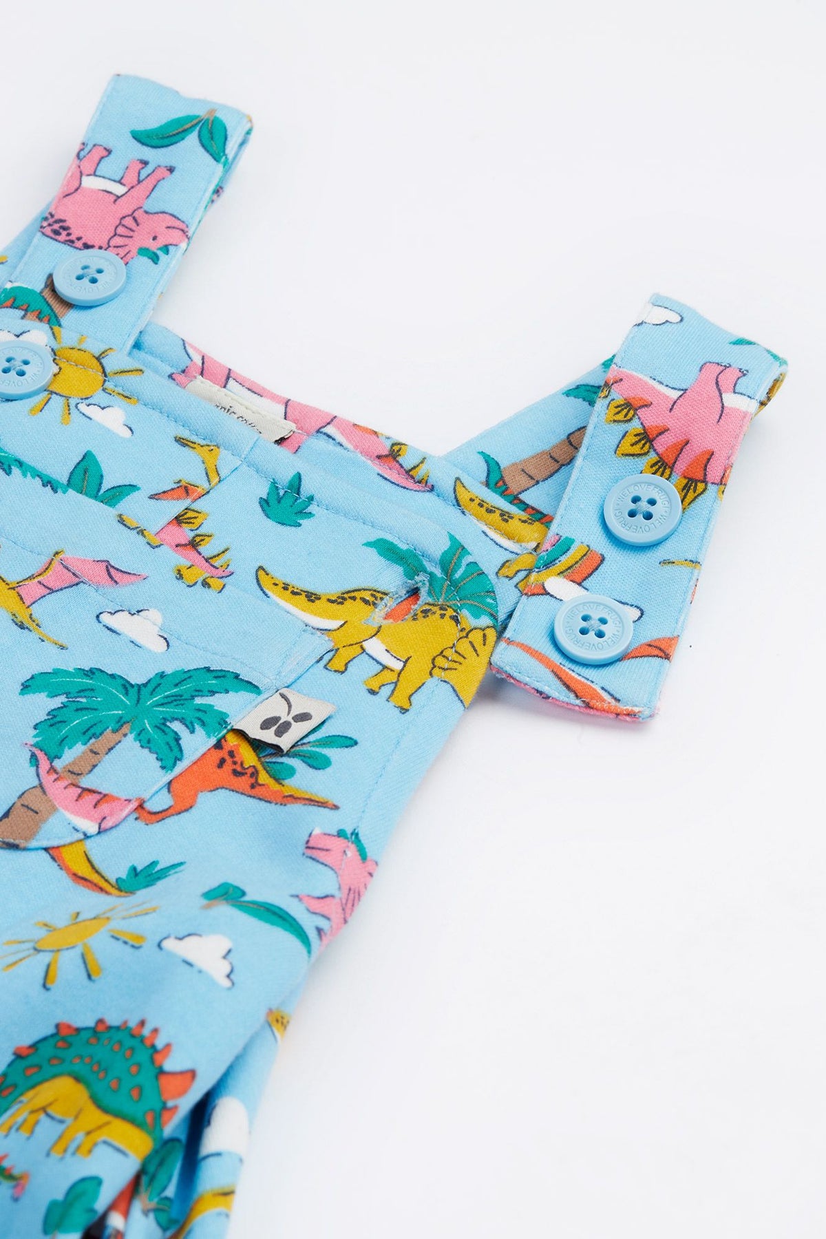 Frugi Parsnip Dungaree Blue Dinoland Clothing 3-6M / Blue,6-9M / Blue,9-12M / Blue,12-18M / Blue