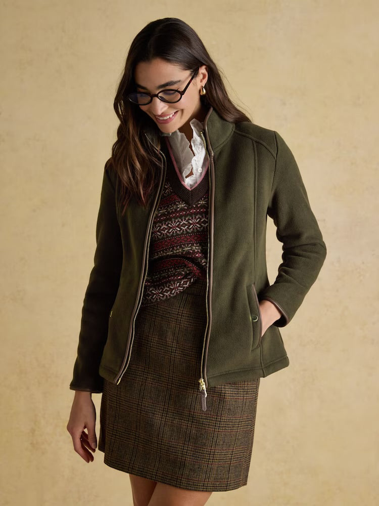 Joules Womens Heritage Zip Fleece F2366518 Khaki Clothing UK12 / Khaki,UK14 / Khaki,UK16 / Khaki,UK18 / Khaki