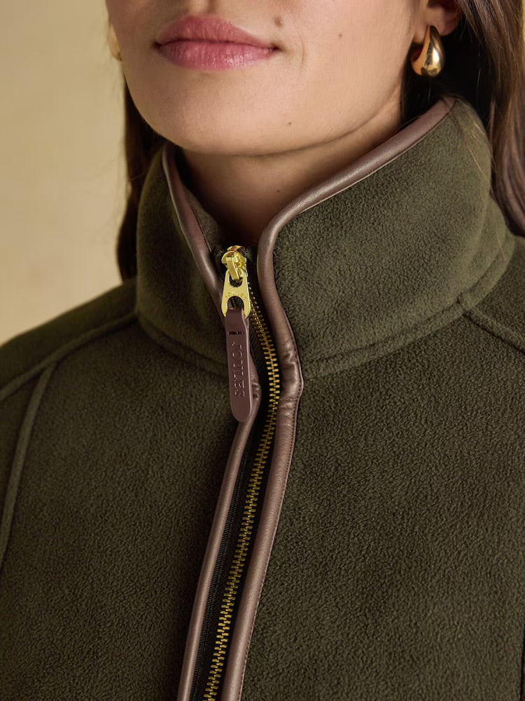 Joules Womens Heritage Zip Fleece F2366518 Khaki Clothing UK12 / Khaki,UK14 / Khaki,UK16 / Khaki,UK18 / Khaki