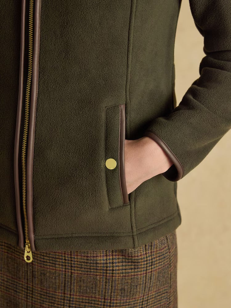 Joules Womens Heritage Zip Fleece F2366518 Khaki Clothing UK12 / Khaki,UK14 / Khaki,UK16 / Khaki,UK18 / Khaki