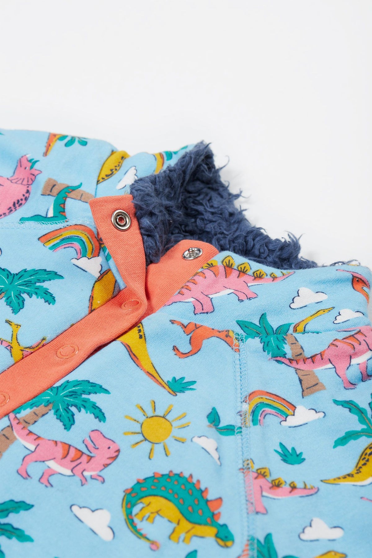 Frugi Snuggle Fleece Blue Dino Land Clothing 2-3YRS / Blue,3-4YRS / Blue,4-5YRS / Blue,5-6YRS / Blue,6-7YRS / Blue,7-8YRS / Blue,8-9YRS / Blue