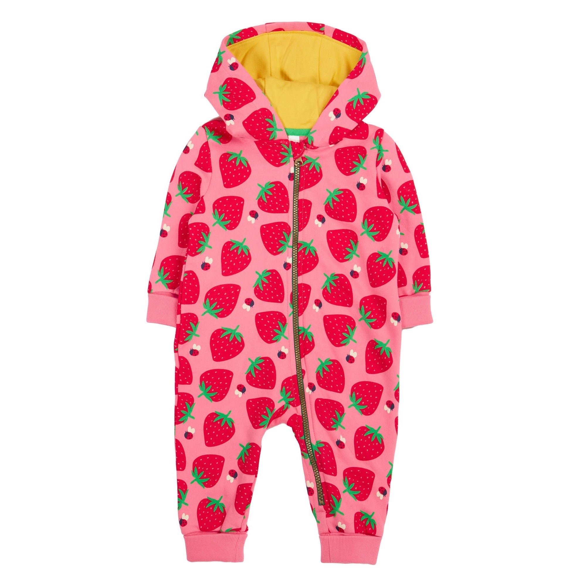 Frugi Strawberry Pals Snugglesuit Clothing 2-3YRS / Pink,3-4YRS / Pink,4-5YRS / Pink