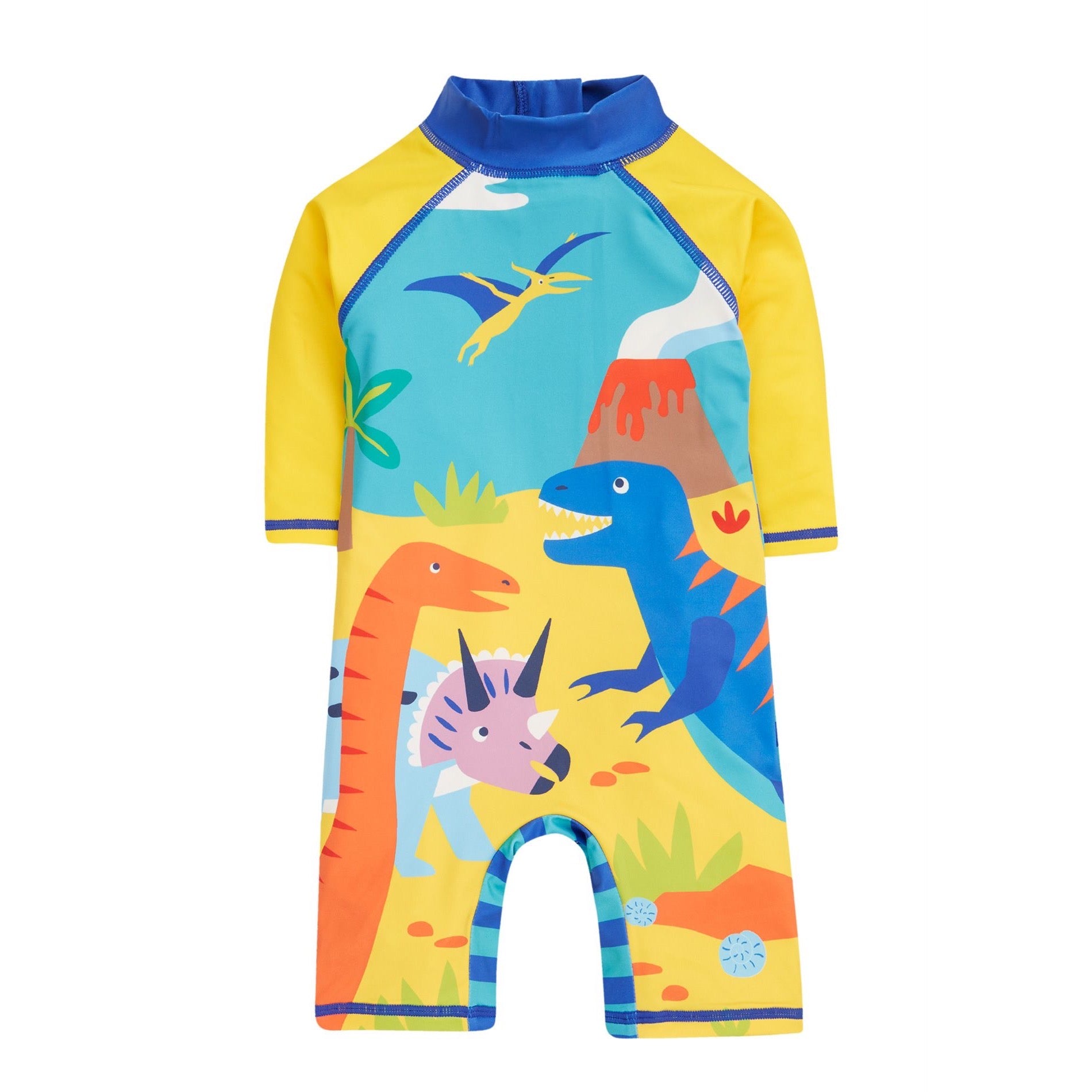 Frugi Sunsafe Infant Sunsuit Tropical Sea Dino Clothing 0-6M / Multi,6-12M / Multi,12-18M / Multi,18-24M / Multi,2-3YRS / Multi,3-4YRS / Multi