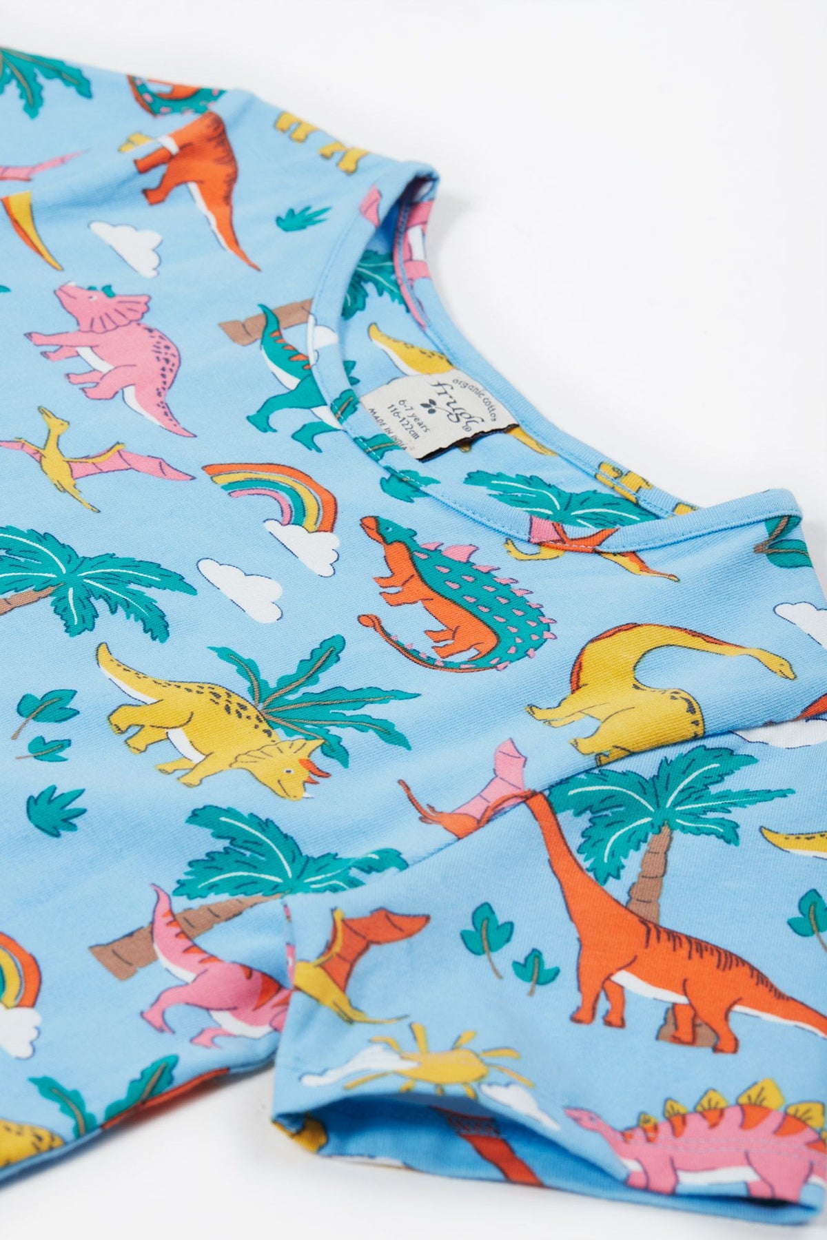 Frugi Sunshine Skater Dress Blue Dinoland Clothing 2-3YRS / Blue,3-4YRS / Blue,4-5YRS / Blue,5-6YRS / Blue,6-7YRS / Blue,7-8YRS / Blue,8-9YRS / Blue