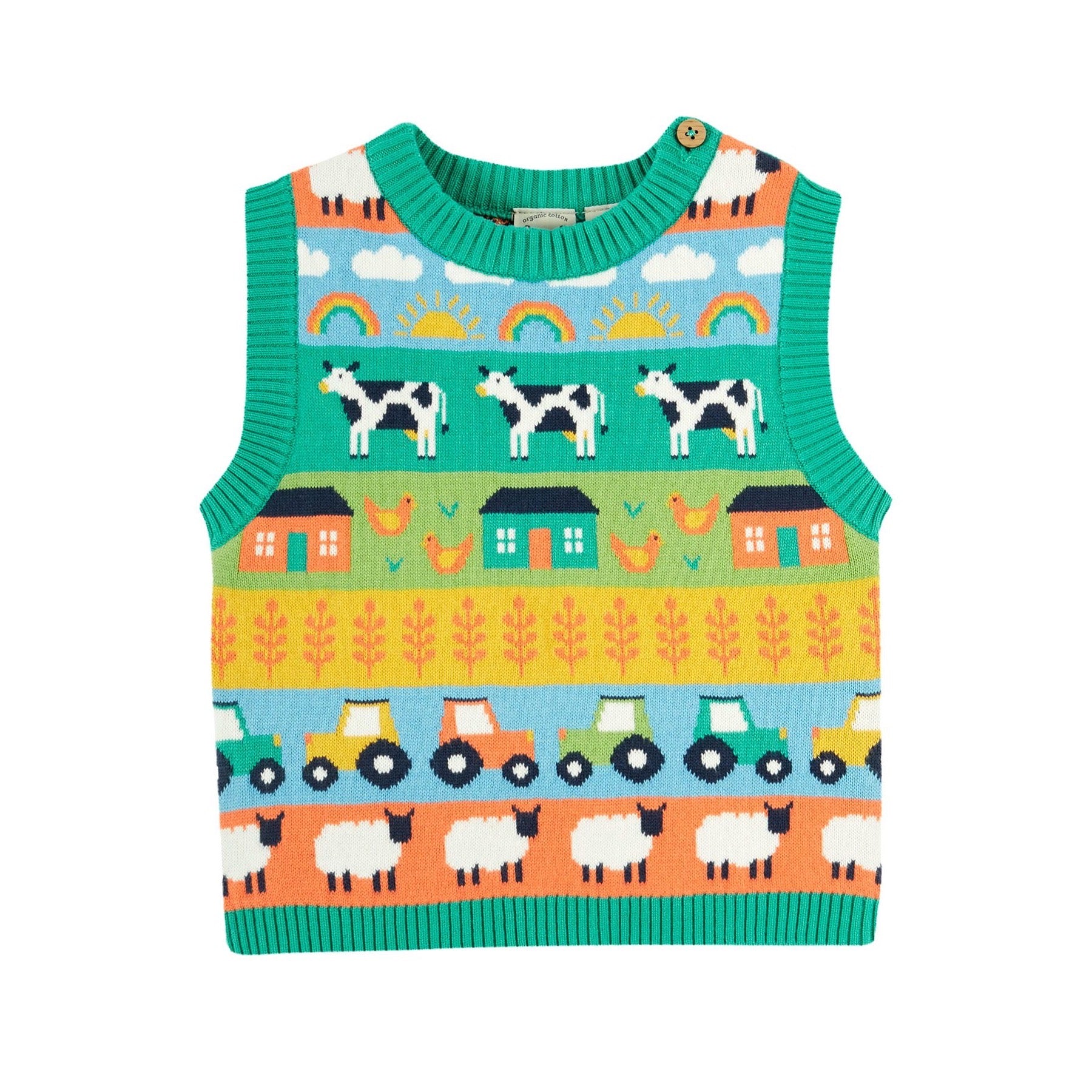 Frugi Tavi Infant Tank Top Farm Life Clothing 6-9M / Multi,9-12M / Multi,12-18M / Multi,18-24M / Multi,2-3YRS / Multi,3-4YRS / Multi,4-5YRS / Multi