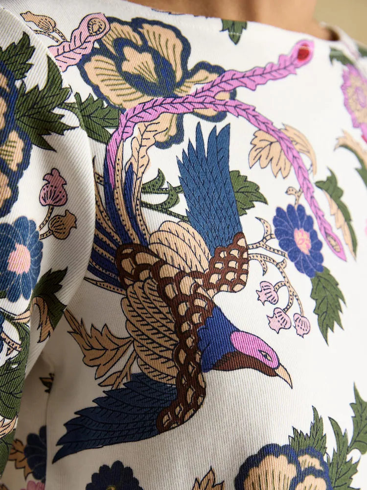 Joules Womens Harbour Top Cream Bird