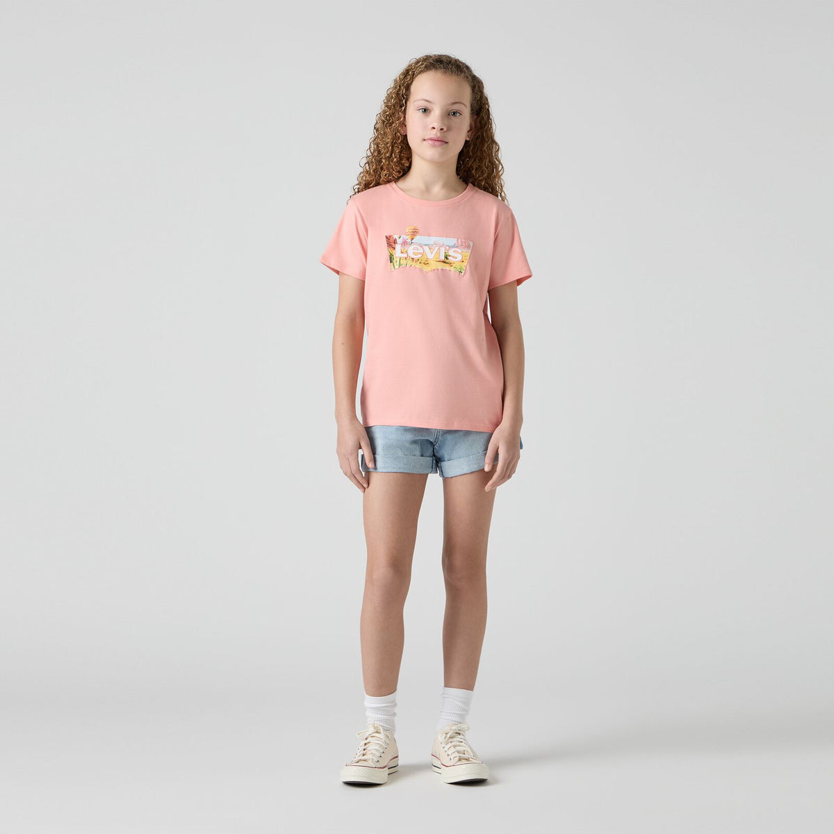 Levis Girls Hot Air Balloon T-Shirt 4Em638-Ajf Clothing 10YRS / Pink,12YRS / Pink,14YRS / Pink,16YRS / Pink