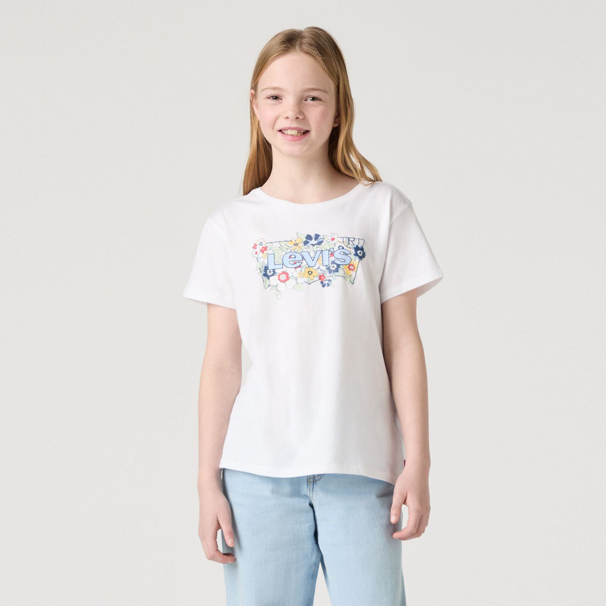 Levis Girls Batwing Fill T-Shirt 4Em162-W1t Clothing 10YRS / White,12YRS / White,14YRS / White,16YRS / White