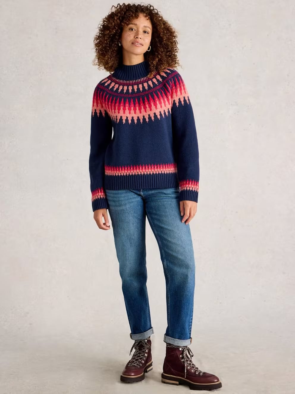 White Stuff Womens Fiona Fairisle Jumper 444675 Blue Clothing UK10 / Blue,UK12 / Blue,UK14 / Blue,UK16 / Blue