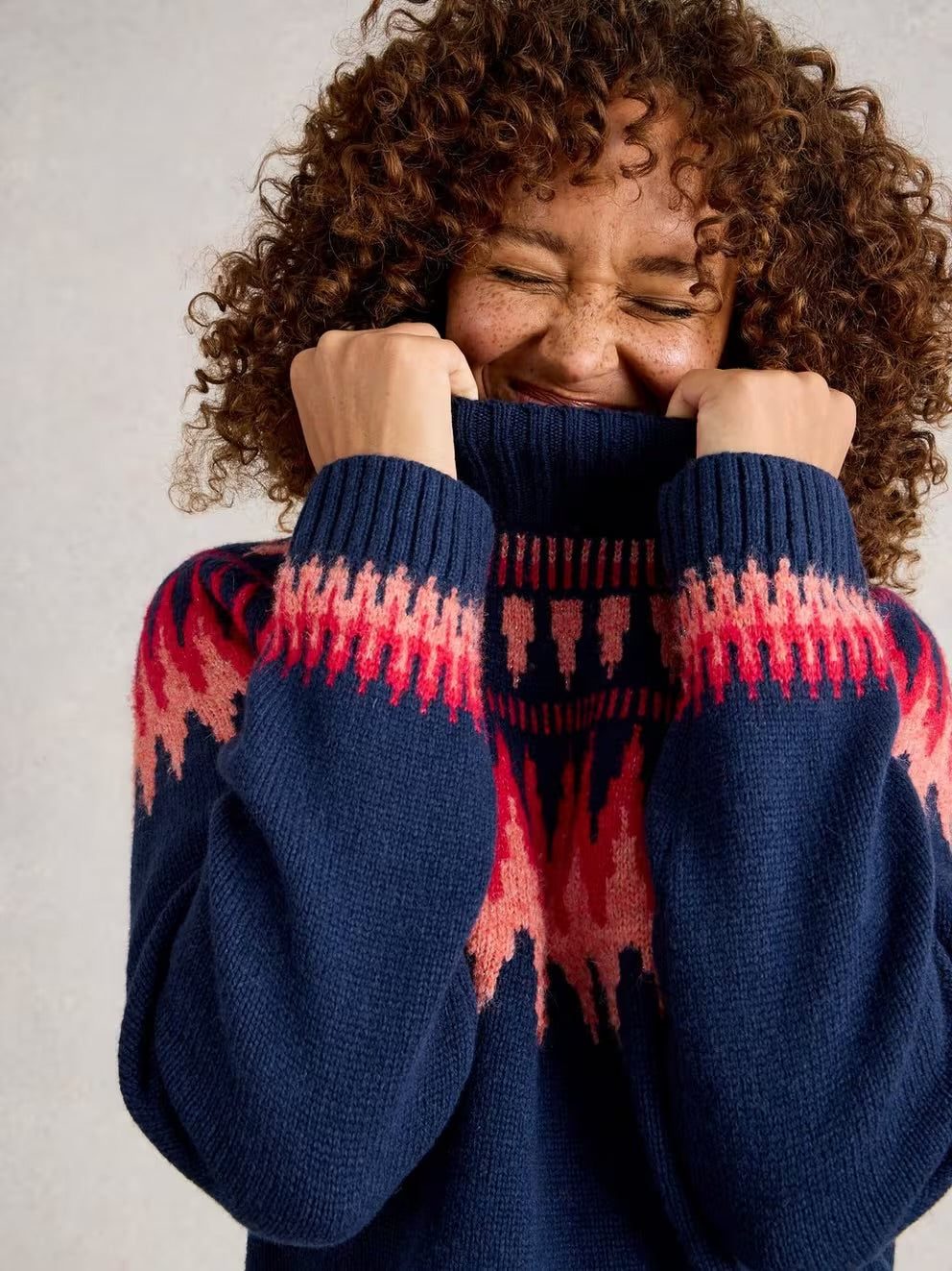 White Stuff Womens Fiona Fairisle Jumper 444675 Blue Clothing UK10 / Blue,UK12 / Blue,UK14 / Blue,UK16 / Blue