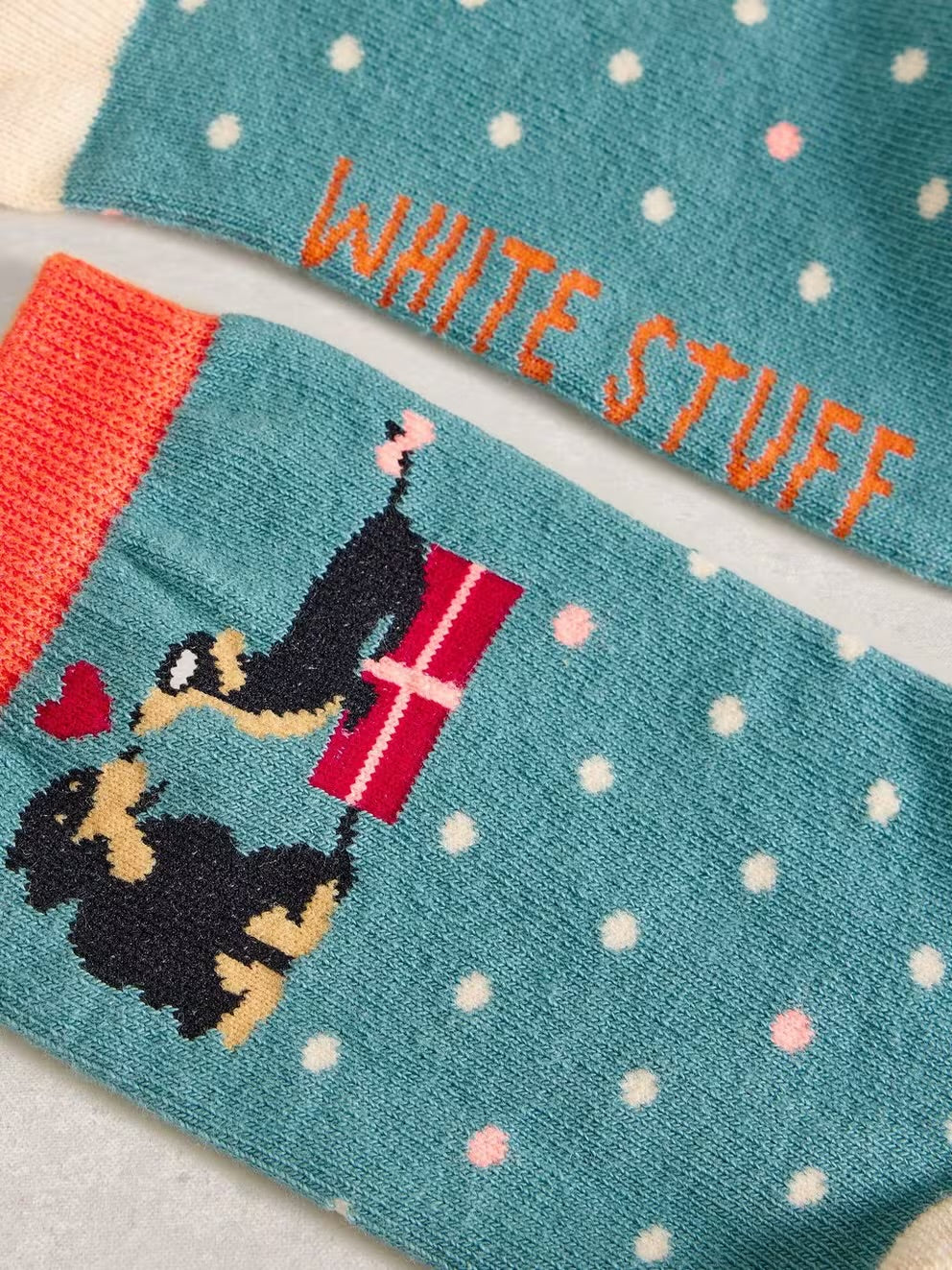White Stuff Womens Xmas Dog Socks In A Cracker 444801 Clothing UK3-5 / Multi,UK6-8 / Multi