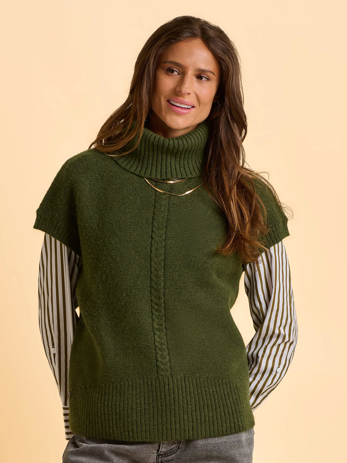 Brakeburn Womens Mariner Knitted Tank Green Clothing UK8 / Green,UK10 / Green,UK12 / Green,UK14 / Green,UK16 / Green