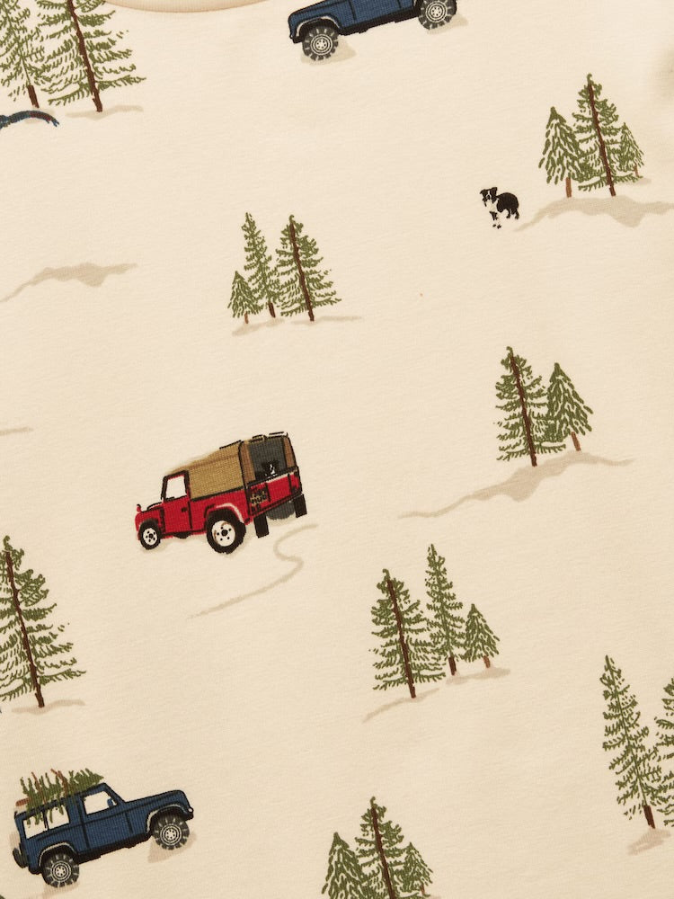 Joules Boys Kipwell 4X4 Pj Set Cream Clothing 2YRS / Cream,3YRS / Cream,4YRS / Cream,5YRS / Cream,6YRS / Cream,7YRS / Cream,8YRS / Cream,10YRS / Cream