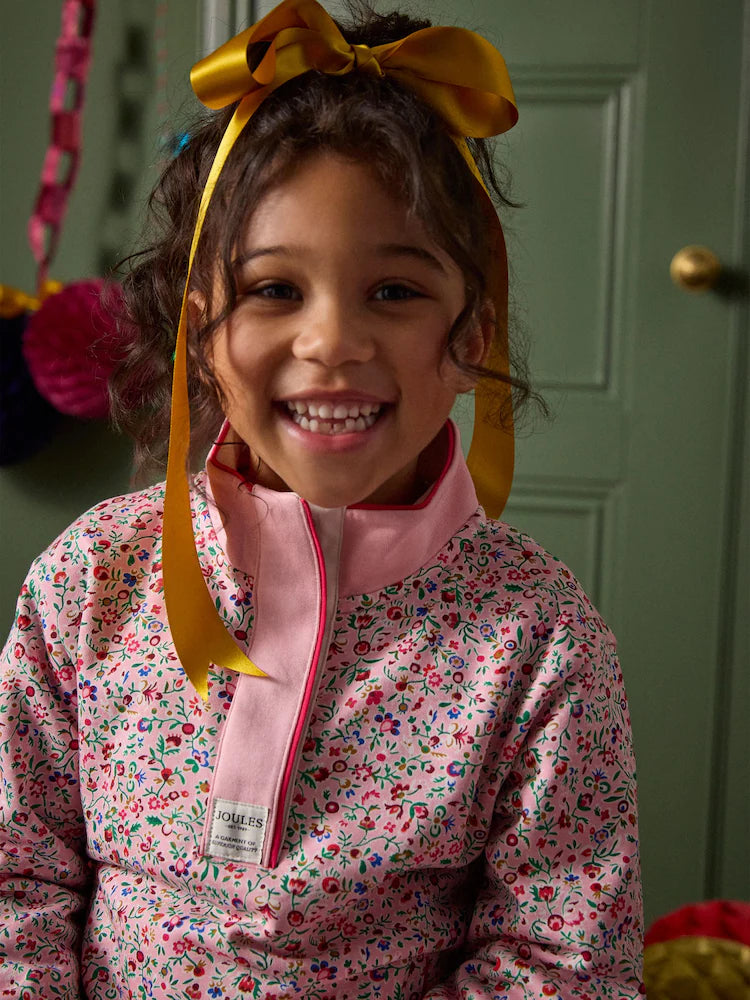 Joules Girls Burnham Sweatshirt F12470 Pink Floral Clothing 4YRS / Pink,5YRS / Pink,6YRS / Pink,8YRS / Pink,10YRS / Pink