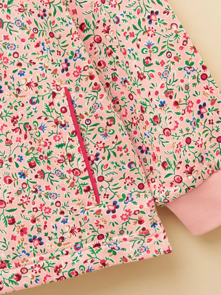 Joules Girls Burnham Sweatshirt F12470 Pink Floral Clothing 4YRS / Pink,5YRS / Pink,6YRS / Pink,8YRS / Pink,10YRS / Pink