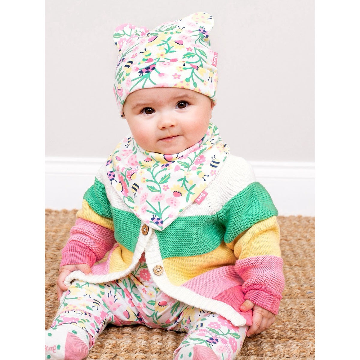 Kite My First Cardi 41-8867 Nature Stripe Clothing 0-1M / Multi,0-3M / Multi,3-6M / Multi,6-9M / Multi,9-12M / Multi