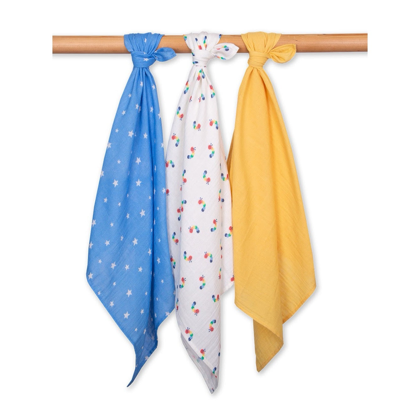 Kite Rainbow Caterpillar 3 Pack Muslins 41-1316 Accessories ONE SIZE / Multi