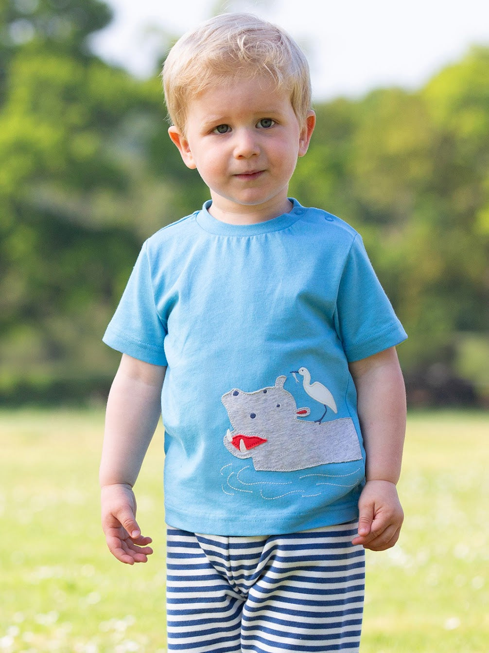 Kite Happy Hippo Infant T-Shirt F471 Clothing 3-6M / Blue,6-9M / Blue,9-12M / Blue,12-18M / Blue,18-24M/2Y / Blue,3YRS / Blue,4YRS / Blue,5YRS / Blue