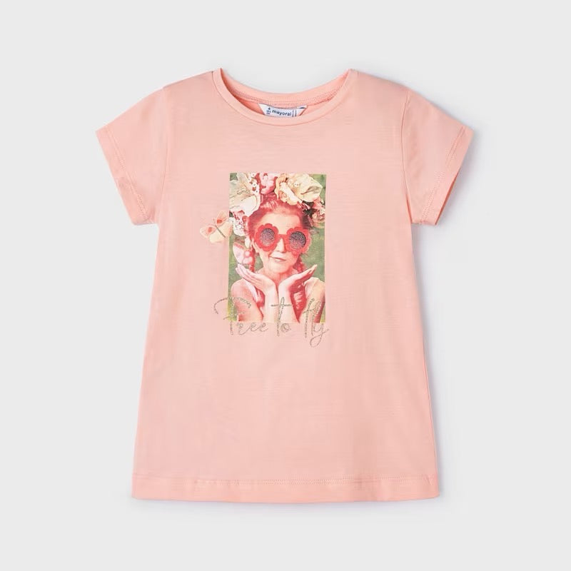 Mayoral Girls T-Shirt 3090 Free To Fly Antique Pink Clothing 3YRS / Antique Pink,4YRS / Antique Pink,5YRS / Antique Pink,6YRS / Antique Pink,7YRS / Antique Pink,8YRS / Antique Pink,9YRS / Antique Pink
