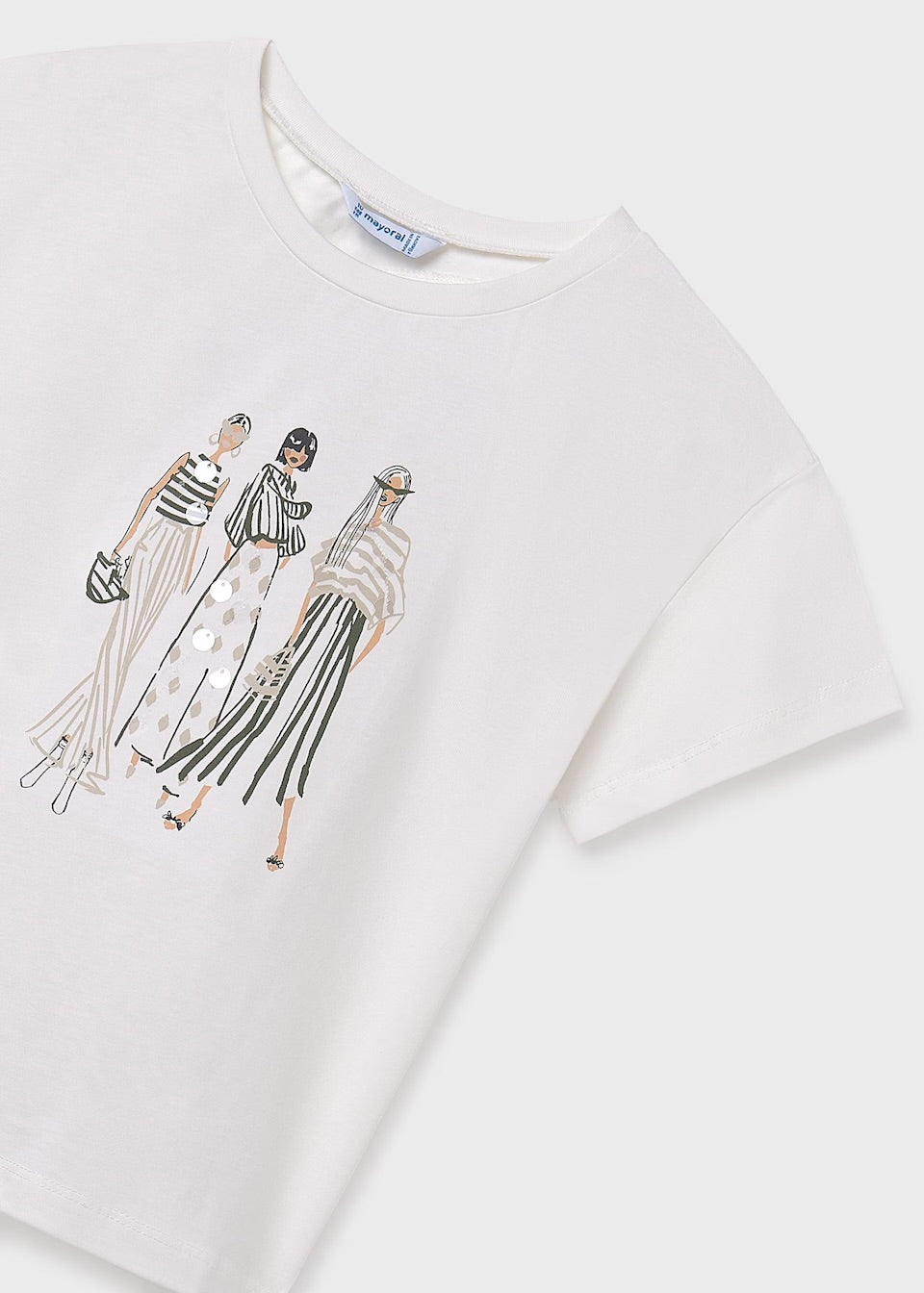 Mayoral Older Girls T-Shirt 6030 Natural Fashion Clothing 10YRS / Natural,12YRS / Natural,14YRS / Natural