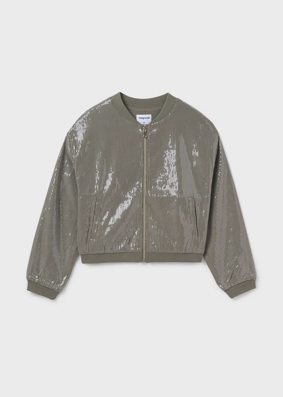 Mayoral Older Girls Sequin Jacket 6403 Khaki Clothing 10YRS / Khaki,12YRS / Khaki,14YRS / Khaki,16YRS / Khaki