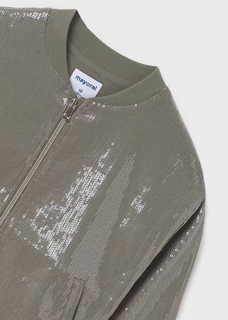 Mayoral Older Girls Sequin Jacket 6403 Khaki Clothing 10YRS / Khaki,12YRS / Khaki,14YRS / Khaki,16YRS / Khaki