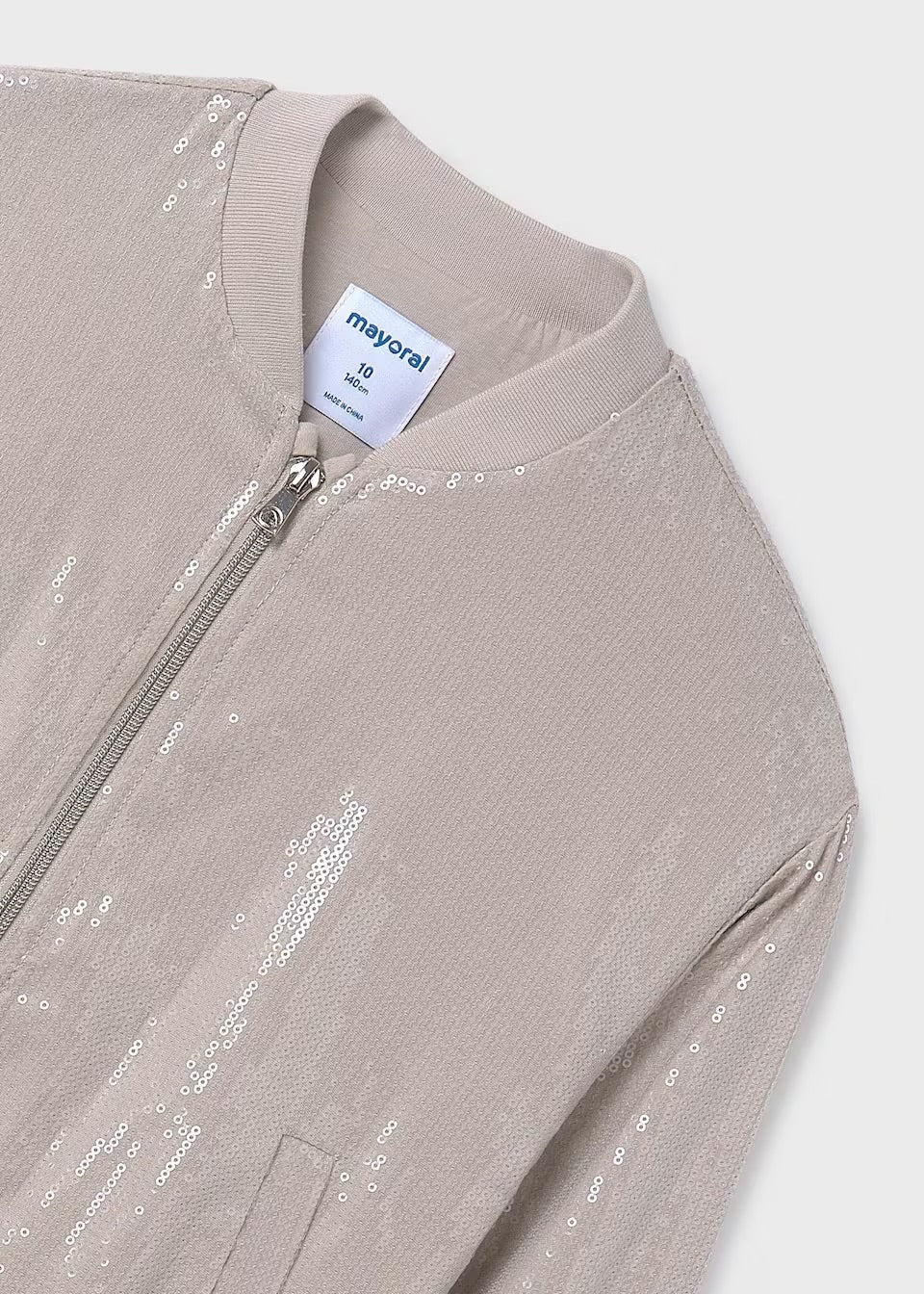Mayoral Older Girls Sequin Jacket 6403 Natural Clothing 10YRS / Natural,12YRS / Natural,14YRS / Natural,16YRS / Natural